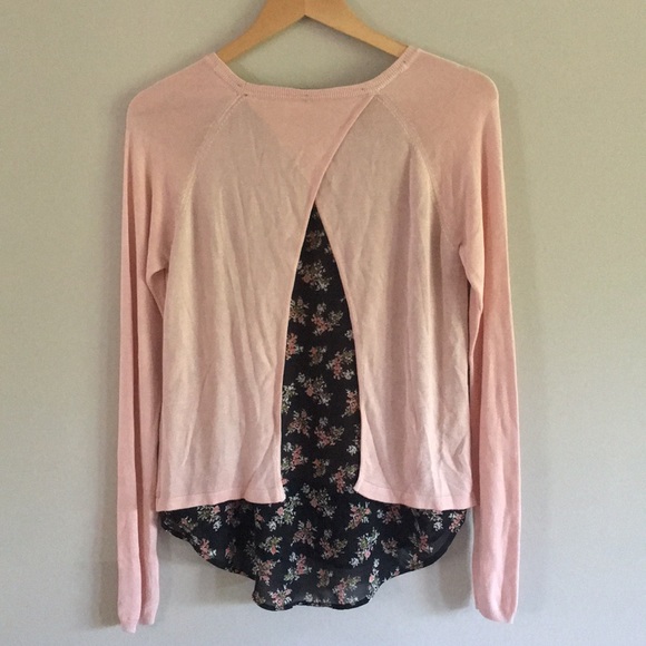 TWIK (SIMONS): Pale rose knit shirt with open back - Picture 5 of 8